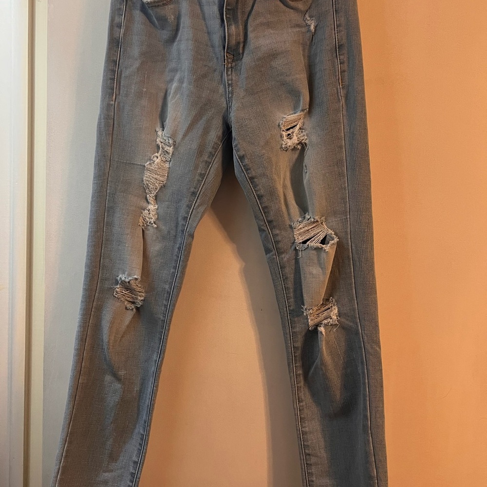 Aeropostale Blue Jeggings with Distressed Details